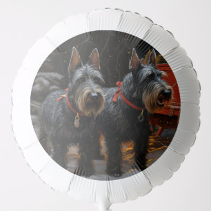 Scottish Terrier Snowy Sleigh Christmas Decor  Balloon