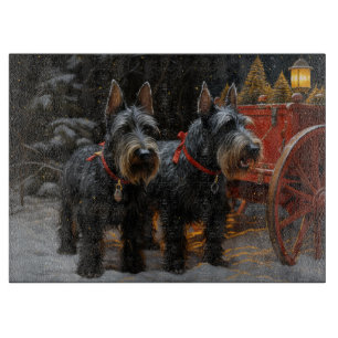 Scottish Terrier Snowy Sleigh Christmas Decor  Cutting Board