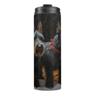 Scottish Terrier Snowy Sleigh Christmas Decor Thermal Tumbler