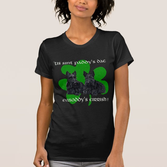 Scottish Terrier St Patricks Day T-Shirt (Front)