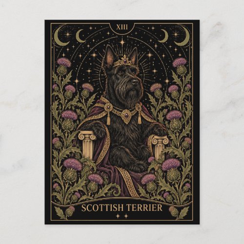 Scottish Terrier, Starlit Tarot Art Postcard