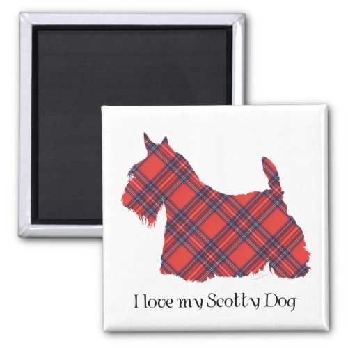 Scottish Terrier Stewart Tartan Magnet