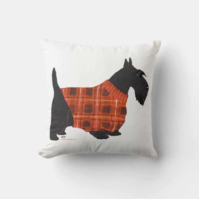 Scottish Terrier Sweater Pillow (Front)