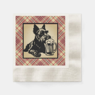Scottish Terrier Tartan Plaid Earthtones Napkins