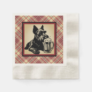 Scottish Terrier Tartan Plaid Earthtones Napkins
