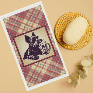 Scottish Terrier Tartan Plaid Earthtones Paper Guest Towels