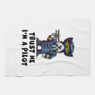 Scottish Terrier Trust Me I Am A Pilot Kitchen Towel