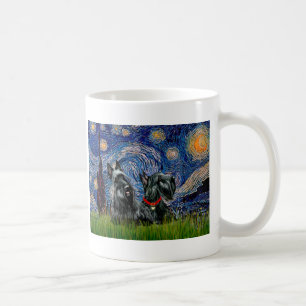 Scottish Terrier (two blk) - Starry Night Coffee Mug