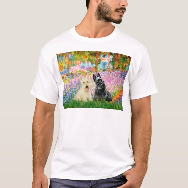 Scottish Terrier (two BW) - Garden T-Shirt (Front)