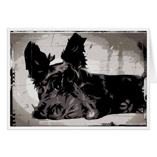 Scottish Terrier urban background Cards (Front Horizontal)