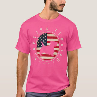 Scottish Terrier Usa Flag 4th July Dog Mom Dad T-Shirt