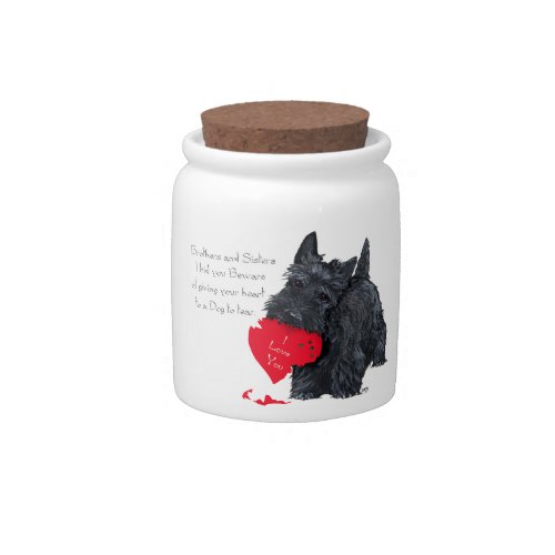 Scottish Terrier Valentine Candy Jar