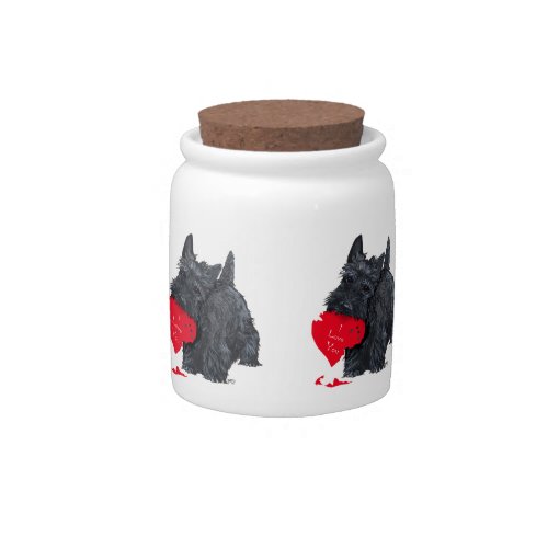 Scottish Terrier Valentine Candy Jar