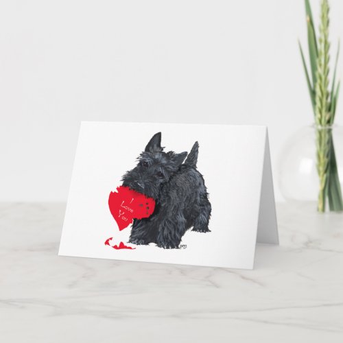 Scottish Terrier Valentine Holiday Card
