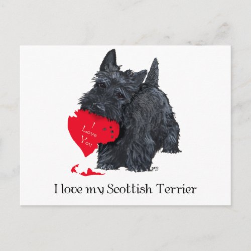 Scottish Terrier Valentine Holiday Postcard