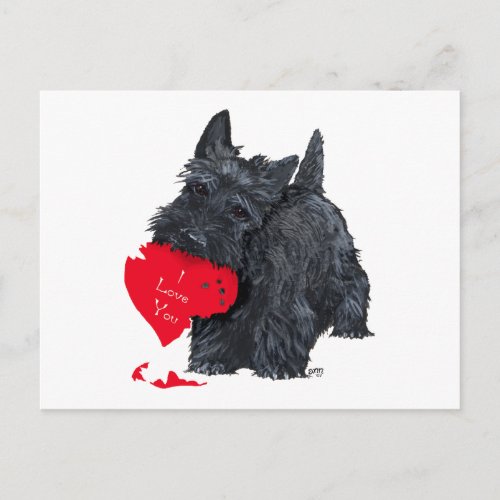 Scottish Terrier Valentine Holiday Postcard