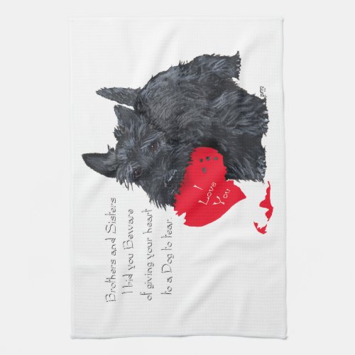 Scottish Terrier Valentine Kitchen Towel