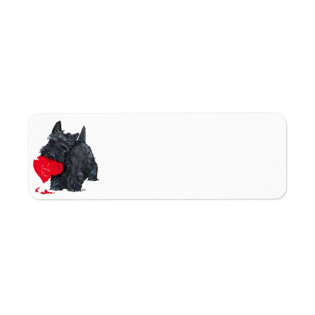 Scottish Terrier Valentine Label (Front)