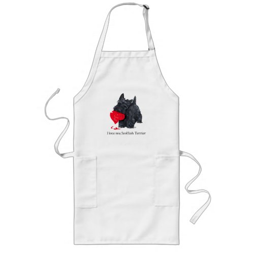 Scottish Terrier Valentine Long Apron