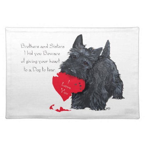 Scottish Terrier Valentine Placemat