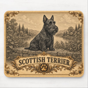 Scottish Terrier, Vintage Heritage Dog Mouse Pad