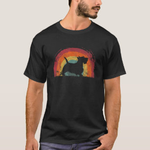 Scottish Terrier Vintage Rainbow Dog Men Women T-Shirt
