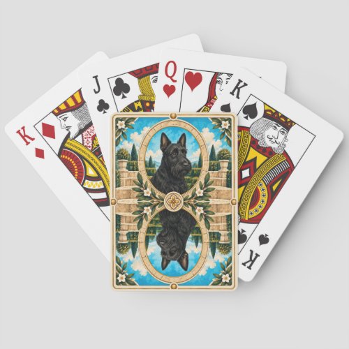 Scottish Terrier, Vintage Watercolor Dog Art Poker Cards