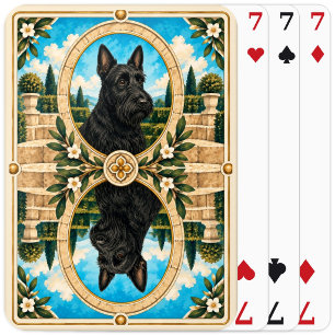 Scottish Terrier, Vintage Watercolor Dog Art Poker Cards