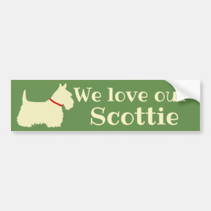 Scottish Terrier, We love our Scottie/wheaten/red Bumper Sticker