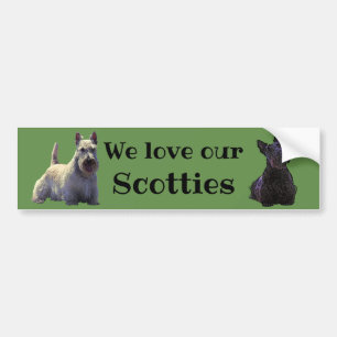 Scottish Terrier, We love our, Scotties/black Bumper Sticker
