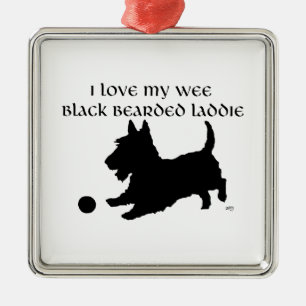 Scottish Terrier - Wee Black Bearded Laddie Metal Ornament
