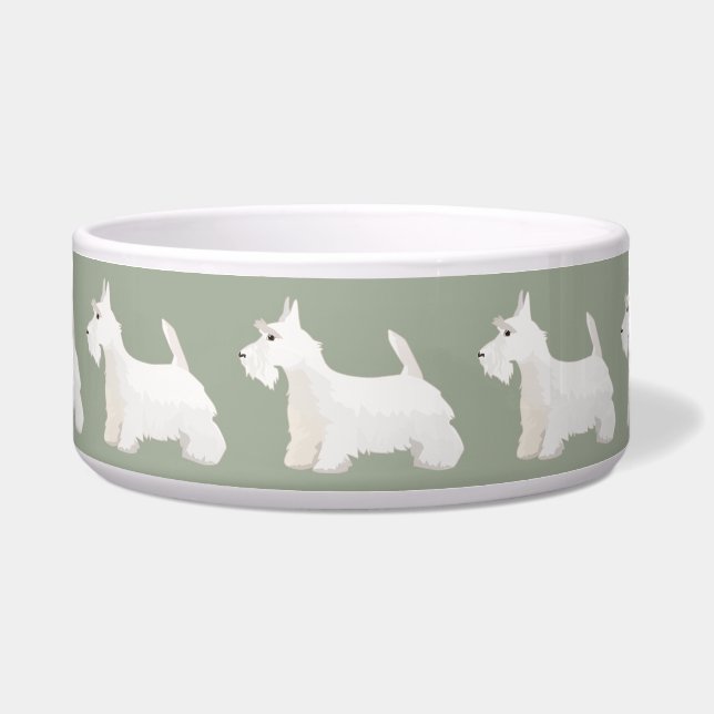 Scottish Terrier Wheaten Basic Breed Sihouette Bowl (Front)