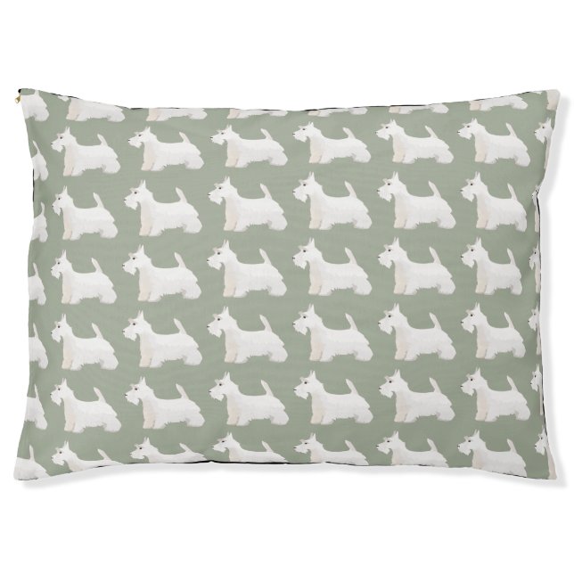 Scottish Terrier Wheaten Basic Breed Sihouette Pet Bed (Front)