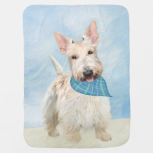 Scottish Terrier Wheaten Dog Painting Original Art Baby Blanket