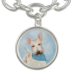 Scottish Terrier Wheaten Dog Painting Original Art Bracelet