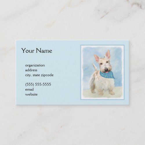 Scottish Terrier Wheaten Dog Painting Original Art Business Card