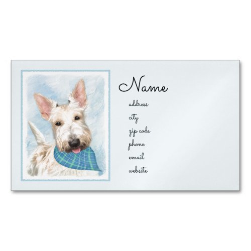 Scottish Terrier Wheaten Dog Painting Original Art Business Card Magnet