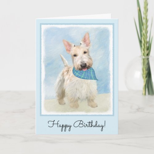 Scottish Terrier Wheaten Dog Painting Original Art Card