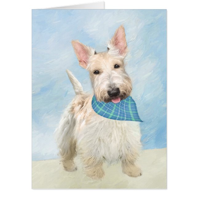 Scottish Terrier Wheaten Dog Painting Original Art Card (Front)