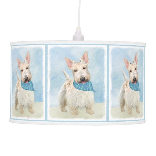 Scottish Terrier Wheaten Dog Painting Original Art Ceiling Lamp