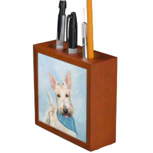 Scottish Terrier Wheaten Dog Painting Original Art Desk Organizer