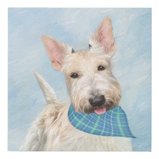 Scottish Terrier Wheaten Dog Painting Original Art Faux Canvas Print (Front)