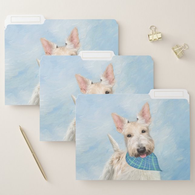 Scottish Terrier Wheaten Dog Painting Original Art File Folder (Set)