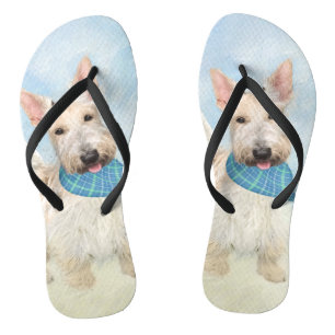 Scottish Terrier Wheaten Dog Painting Original Art Flip Flops