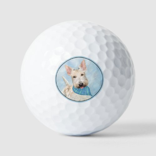 Scottish Terrier Wheaten Dog Painting Original Art Golf Balls