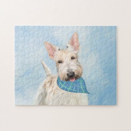 Scottish Terrier Wheaten Dog Painting Original Art Jigsaw Puzzle