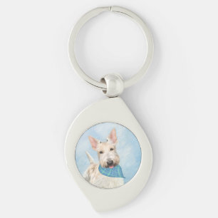 Scottish Terrier Wheaten Dog Painting Original Art Keychain