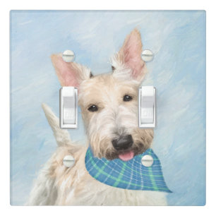 Scottish Terrier Wheaten Dog Painting Original Art Light Switch Cover