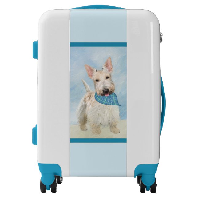 Scottish Terrier Wheaten Dog Painting Original Art Luggage (Front)