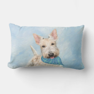 Scottish Terrier Wheaten Dog Painting Original Art Lumbar Pillow